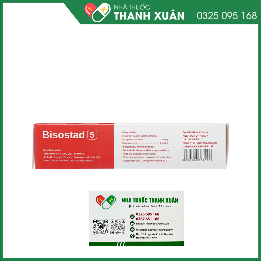 Bisostad 5 điều trị tăng huyết áp và đau thắt ngực
